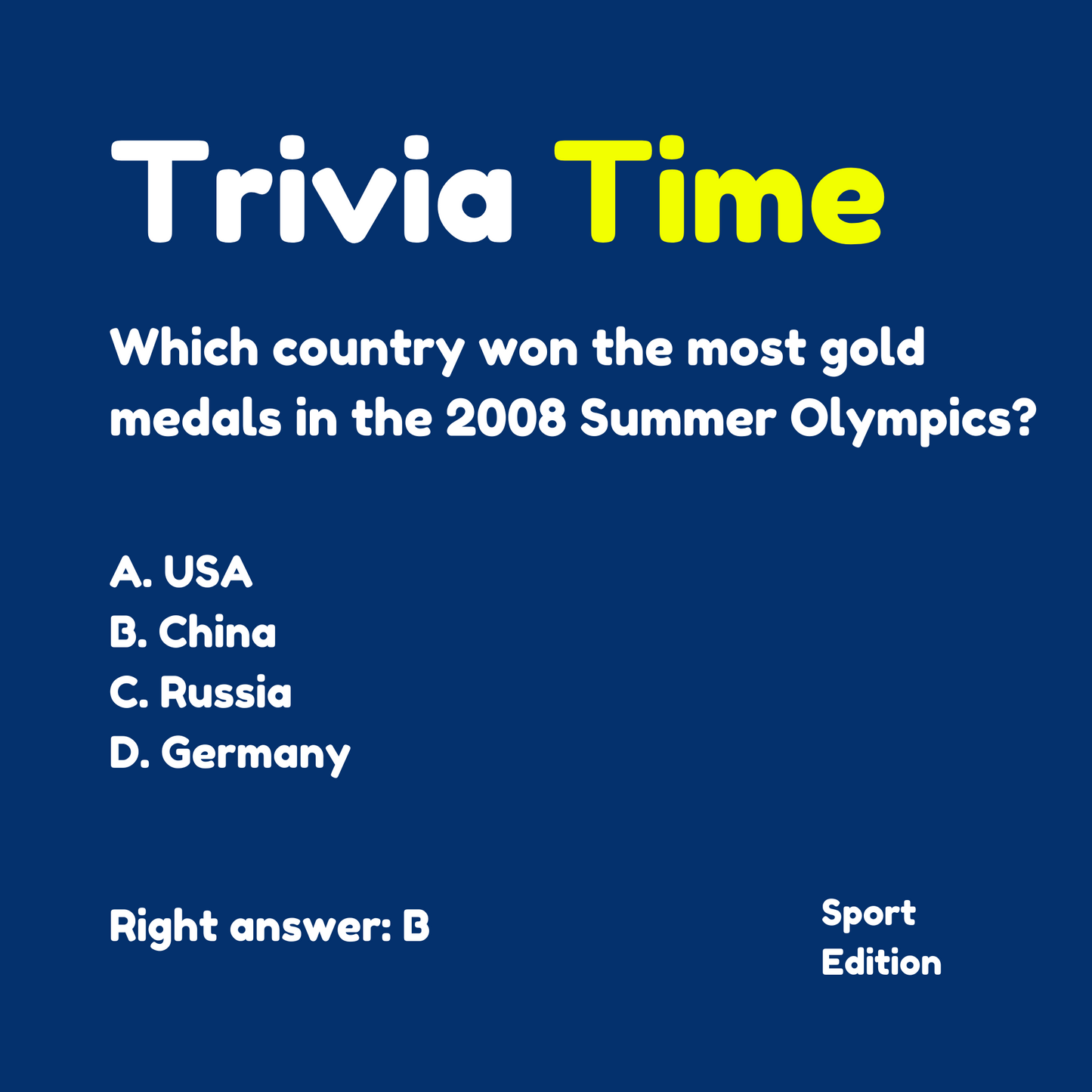 Trivia Sports Edition Batch 1